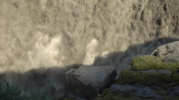 Der Mächtigste Wasserfall Europas Dettifoss Island — Stockvideo