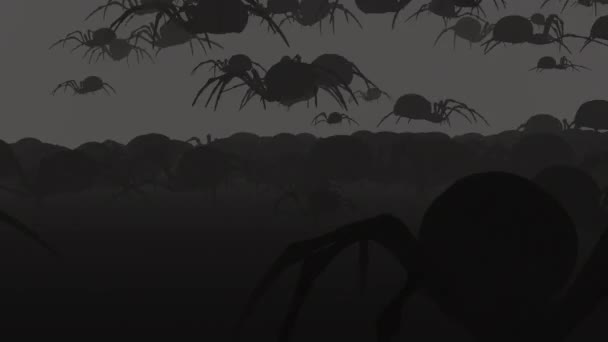 Spindel Animationer För Hemsökt Hus Halloween — Stockvideo