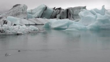 Jokulsarlon İzlanda 'nın manzaralı buzul gölü