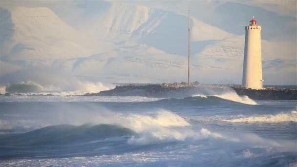 来自冰岛北极岛屿的冬季景观 — 图库视频影像