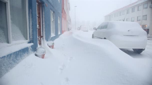 来自冰岛北极岛屿的冬季景观 — 图库视频影像