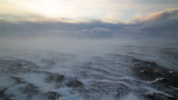 Зимние Пейзажи Арктического Острова Исландия — стоковое видео