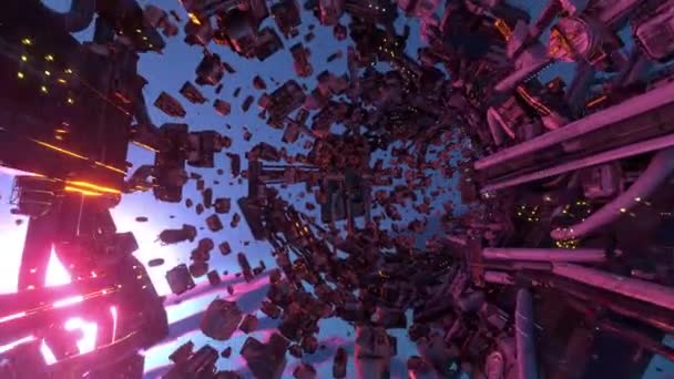 Абстрактна Анімація Науково Фантастична Дистопія Інопланетних Світів — стокове відео