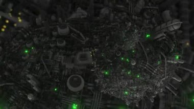 3D soyut animasyon bilim kurgu distopya uzaylı dünyaları