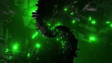 3D soyut animasyon bilim kurgu distopya uzaylı dünyaları