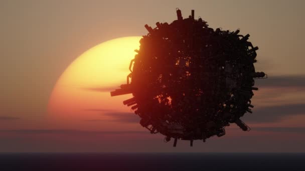 Animação Abstrata Sci Distopia Mundos Alienígenas — Vídeo de Stock