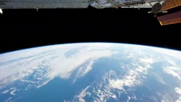 Nubes Océano Vistos Desde Estación Espacial Internacional Orbitando Tierra — Vídeo de stock
