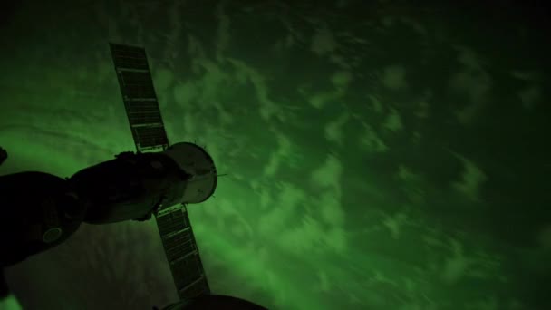 Aurora Boreal Vista Estação Espacial Internacional Órbita Terrestre — Vídeo de Stock