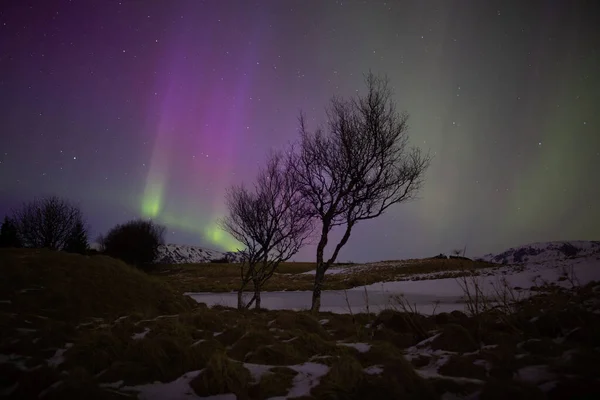 Aurora Borealis Krajina Výstřel Islandu — Stock fotografie