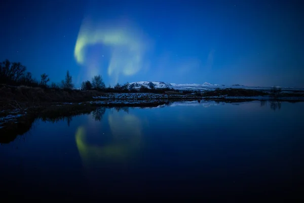 Aurora Borealis Krajina Výstřel Islandu — Stock fotografie