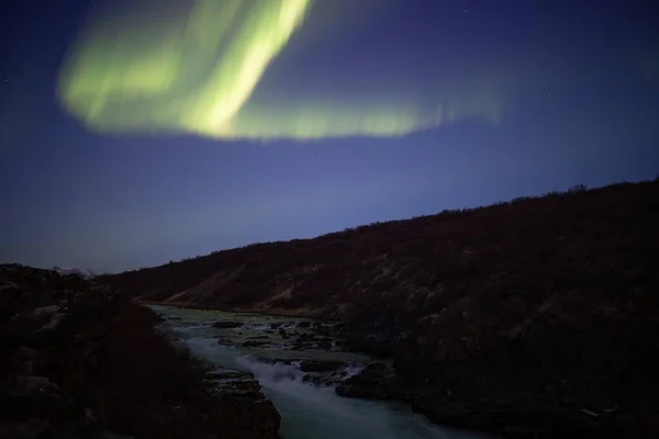 Aurora Borealis Paesaggio Girato Islanda — Foto Stock