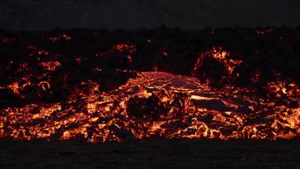 Vorderende Lava Tijd Verstrijkt Bij Zonsondergang Ijsland — Stockvideo