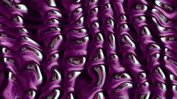 Animation Abstraite Mur Des Yeux Morphing — Video