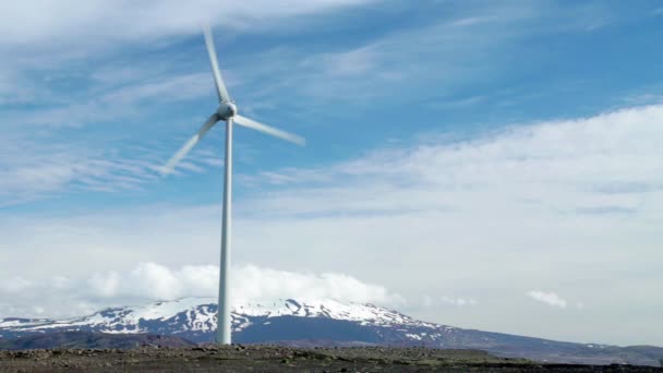 Éolienne Génératrice Électricité Volcan Hekla Islande — Video
