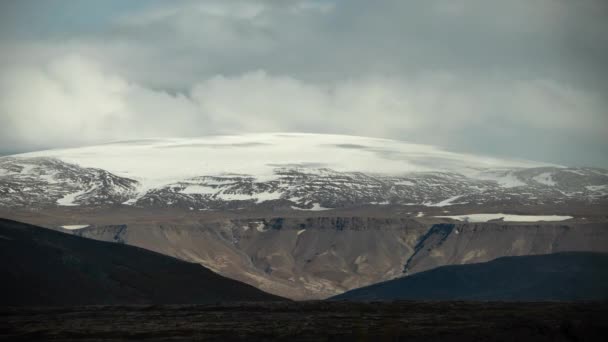 Хмари Проходять Через Льодовик Ейріксйокутль Західній Ісландії Обвал Часу — стокове відео
