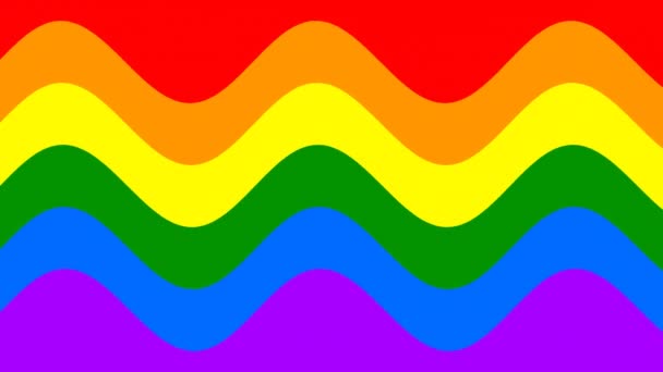 Gay Trots Regenboog Kleuren Vlag Animatie — Stockvideo