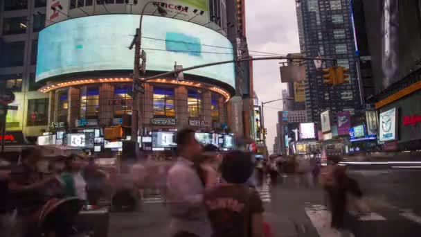 Manhattan Noite Vezes Azáfama Quadrada — Vídeo de Stock