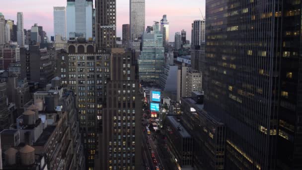 Manhattan Nyc Entardecer Visto Alto — Vídeo de Stock