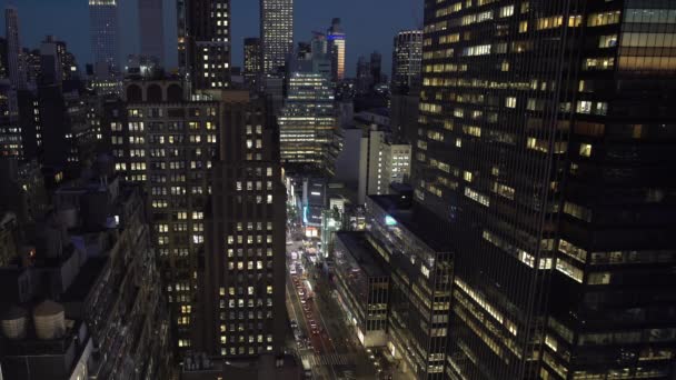 Manhattan Nyc Entardecer Visto Alto — Vídeo de Stock