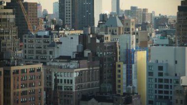 Renkli ve çeşitli NYC Manhattan şehir manzarası kışı