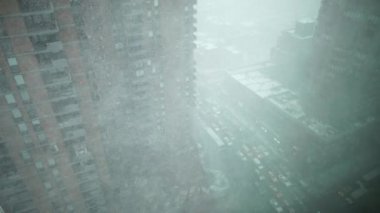 Manhattan NYC soğuk bir kış gününde