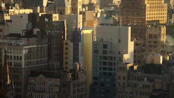 Manhattan Nyc Skyline Hora Ouro — Vídeo de Stock