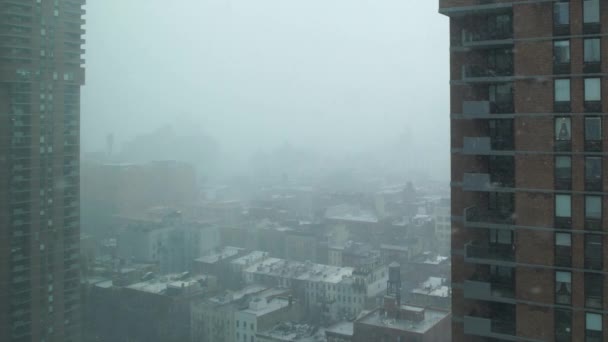 纽约曼哈顿在寒冷的冬日 — 图库视频影像