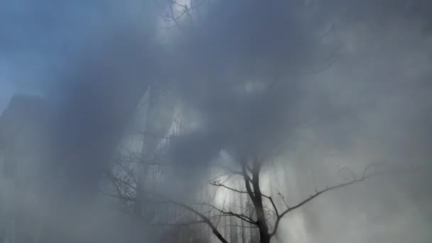 Dampf Steigt Einem Kalten New Yorker Morgen Aus Den Straßen — Stockvideo
