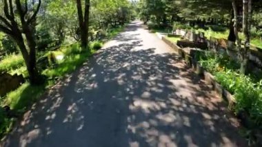 Güneşli yaz gününde Fossvogur Mezarlığı, Reykjavik