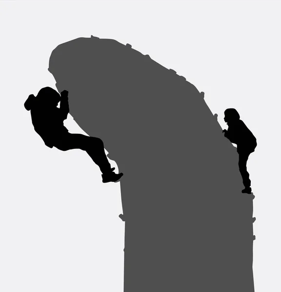 Boy Climbing Silhouettes Vector Illustration — Stock Vector