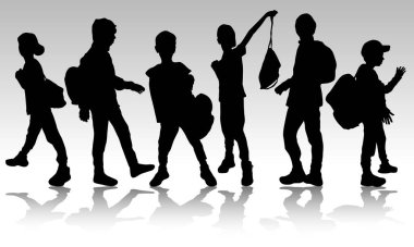 Poşet silueti olan çocuk konsept çizimi