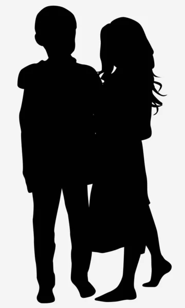 Happy Couple Together Silhouettes Concept Illustration — Stock Vector