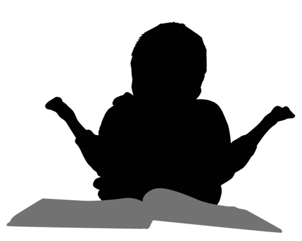 Мальчик Читает Векторную Иллюстрацию Книги Концептуальную Векторную Иллюстрацию — стоковый вектор