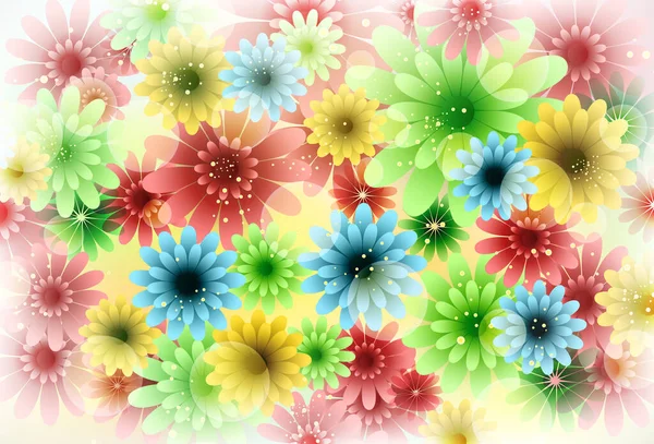 Διακοσμητικά Λουλούδια Φόντο Έννοια Διάνυσμα Απεικόνιση — Διανυσματικό Αρχείο