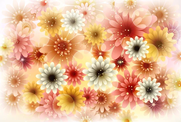 Διακοσμητικά Λουλούδια Φόντο Έννοια Διάνυσμα Απεικόνιση — Διανυσματικό Αρχείο