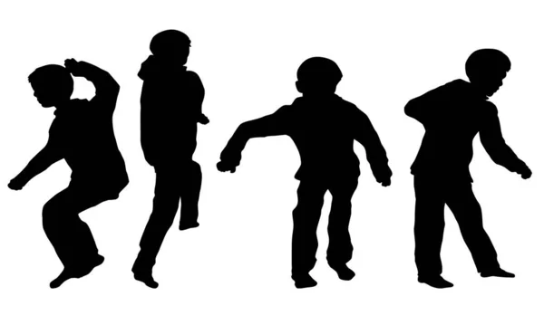 Boys Silhouettes Concept Vector Illustration — Stock Vector