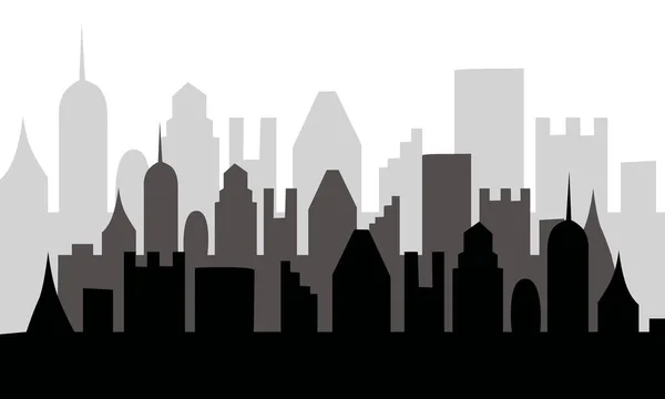 Cidade Skyline Edifícios Vetor Ilustração — Vetor de Stock