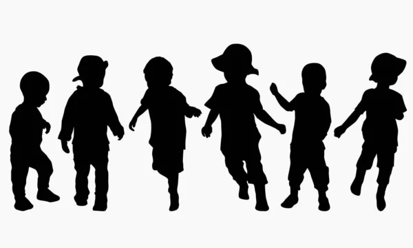 Маленькі Хлопчики Грають Відкритому Повітрі Влітку Векторна Концепція Ілюстрація — стоковий вектор