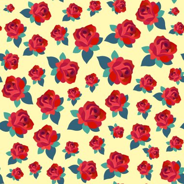 Arka planda dikişsiz çiçek deseni var.