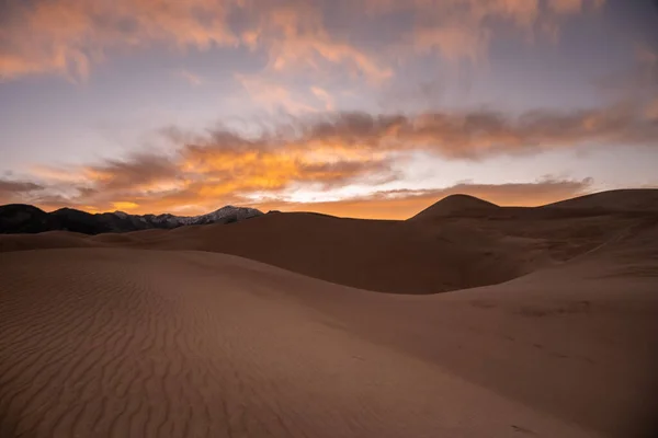 Rolling Dunes Early Morning Glow Great Sand Dunes National Park — Stock fotografie