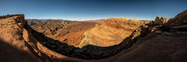 stock image Looking Down over the Castle from the Navajo Knob Trail in Capitol Reef National Park