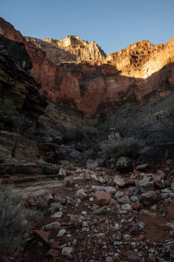 Sun Hits The Cliffs High Above Pipe Spring in Grand Canyon National Park