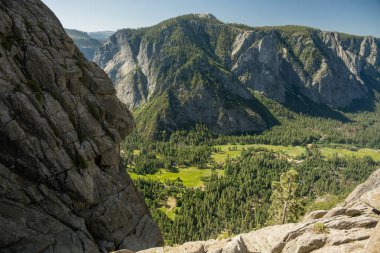 Green Valley Below Yosemite Falls overlook on summer afternoon