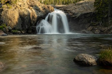 Yosemite Ulusal Parkı 'ndaki Glen Aulin Lisesi Sierra Kampı' ndaki havuza akın etti.