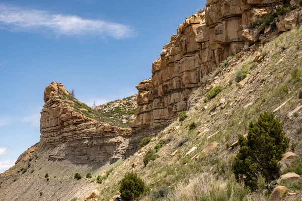 Kanten Cuesto Wall Erodes Mesa Verde Nationalpark — Stockfoto