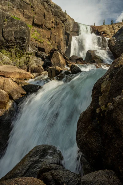 Lower Glen Aulin Falls Rushes Water Yosemite National Park — Stock Photo, Image