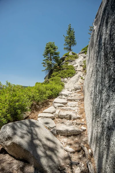 Stock image Steep Steps Drop down Narrow Trail toward North Dome in Yosemite