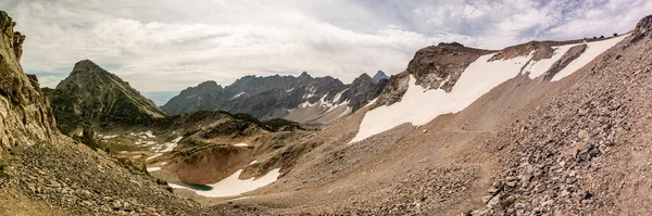 stock image Panorama of Trail Up to Paintbrush Divide And The Valley Below in Grand Teton National Park