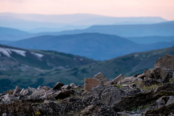 Зазубренные Скалы Покрывают Высоту Тундры Над Национальным Парком Скалистые Горы — стоковое фото