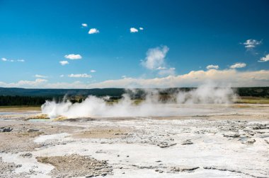 Yellowstone 'da Yaz Günü Gayzer' den Buhar Yükseliyor